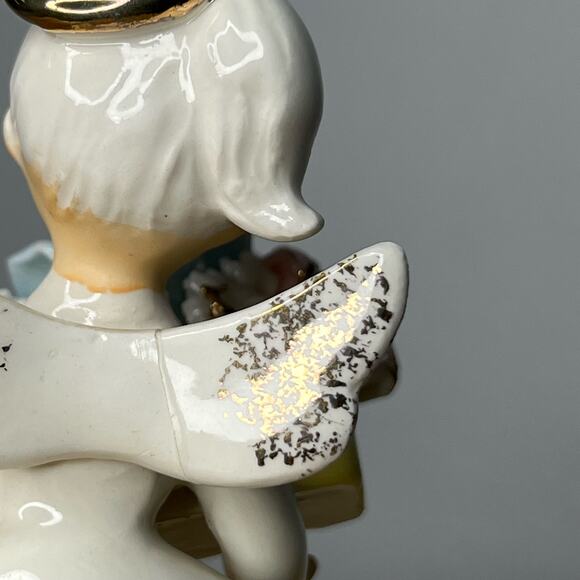 Vintage Geo Z Lefton June Birthday Angel Figurine Rose Pearl #489 JAPAN READ - Picture 10 of 12